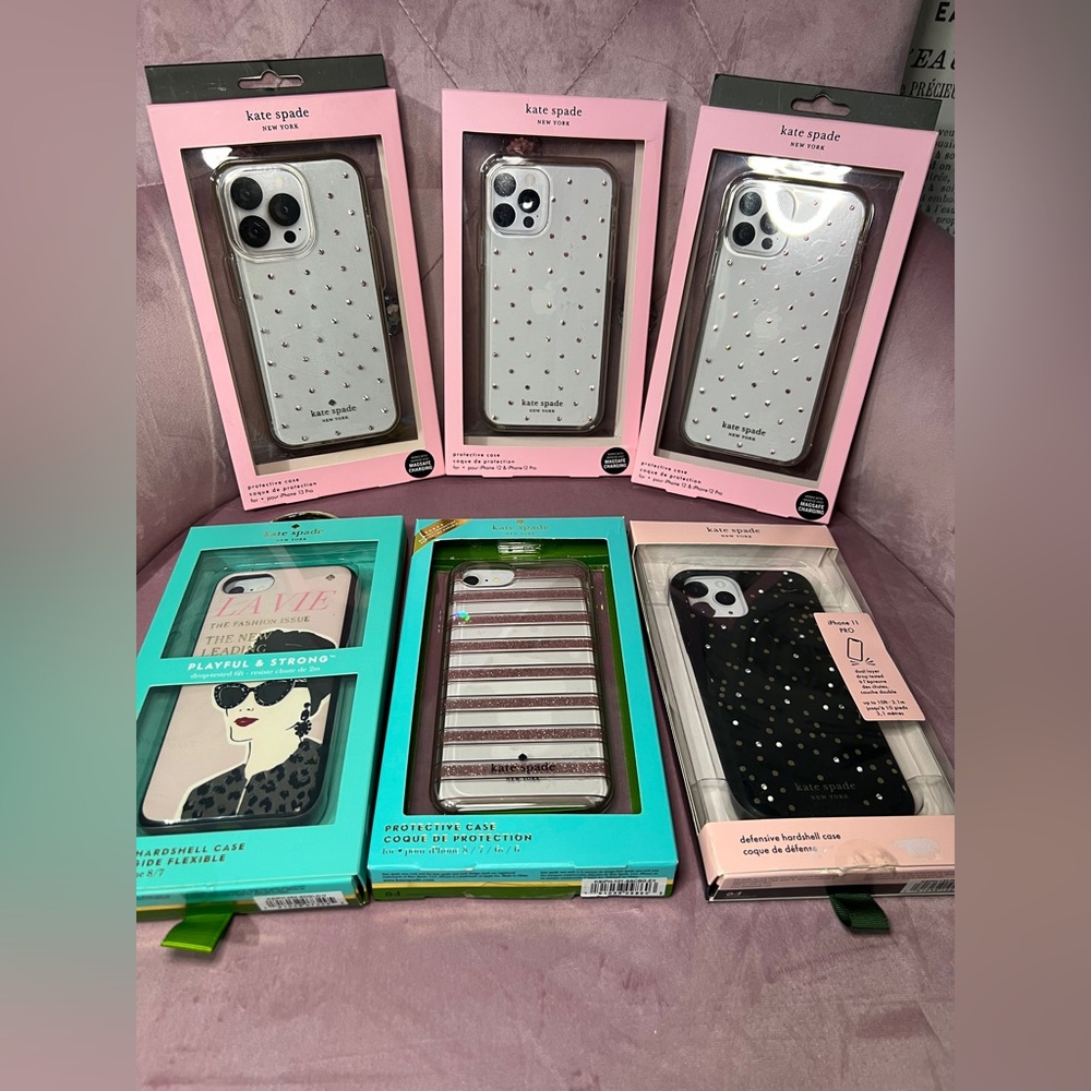 Bundle (6 Total) Kate Spade iPhone cases 11 Pro, 12/12 Pro, 13 Pro